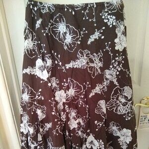 Chicos Maxi Skirt Women’s Chicos Size 3 size 16/XL Brown Lined Boho Gypsy